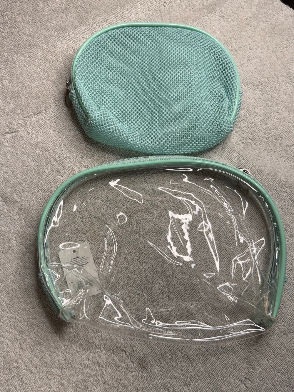 Toiletries Travel make up bag set of 2 sturdy one transparent one breathable